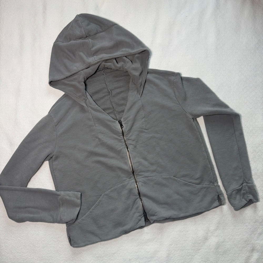 Transit par-such Grey Back Zip Hoodie Made in Italy Cotton Rayon Blend Size 2
